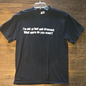 Hot Topic Black Graphic Tee with White Text